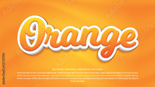 Orange 3d editable text effect template