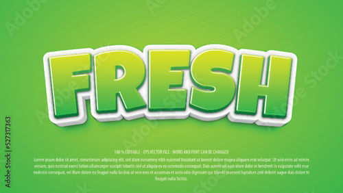 Fresh juice 3d editable text effect template