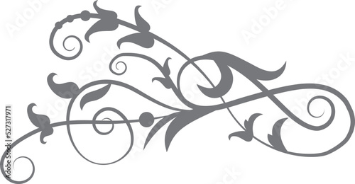 Filigree element. Decorative vintage ornament floral motif