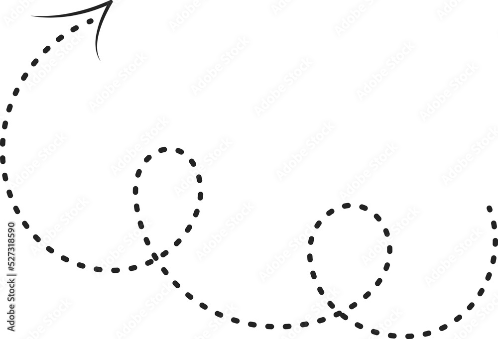 Abstract arrow with dots. Hand draw lineal icon. Pointer and decoration for banners Abstract arrow with dots. Hand draw lineal icon. Pointer and decoration for banners