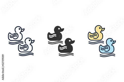 duck toy icons  symbol vector elements for infographic web