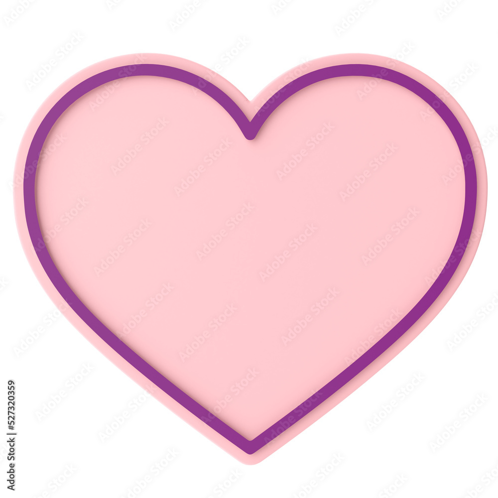 Heart shape. Valentine decoration. 3D illustration. Heart shape. Valentine decoration. 3D illustration.