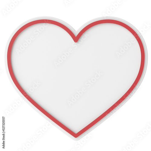Heart shape. Valentine decoration. 3D illustration.