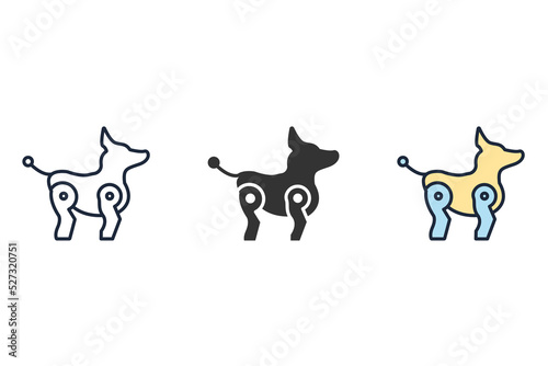 robot dog icons  symbol vector elements for infographic web