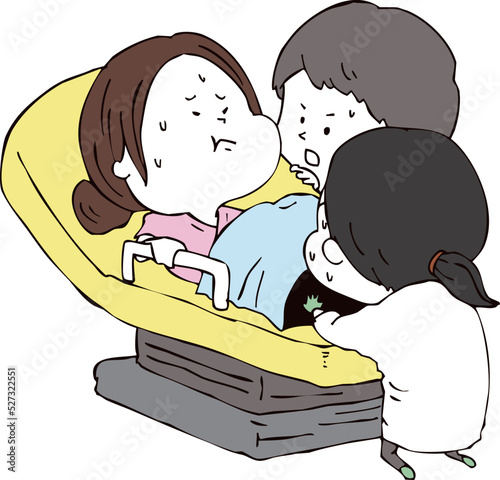 出産する妊婦