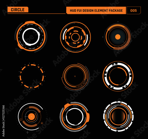 HUD FUI Design element circle 005