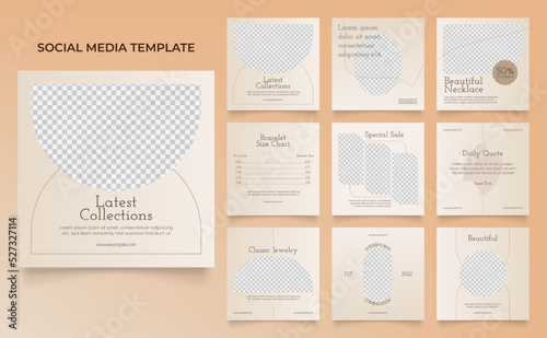 social media template banner jewelry sale promotion. fully editable instagram and facebook square post frame puzzle organic sale poster