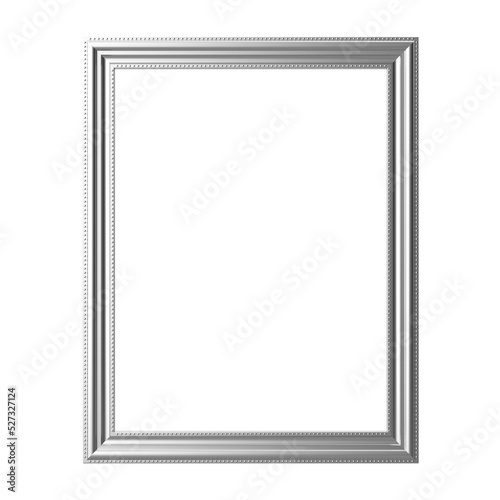 3D frame. Silver frame. 3D decoration.