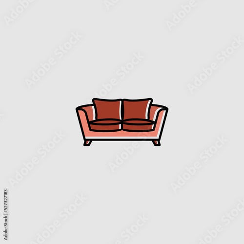 Loveseat symbol sign as a furniture icon