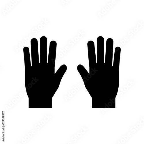 Hands vector silhouette black color isolated. Gloves icon.Safety gloves.