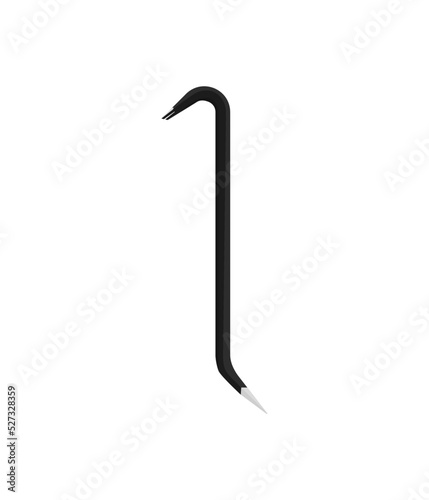 Crowbar illustration vector flat design editable. Crowbar icon.