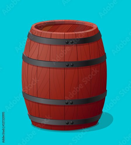 Wooden barrel. cartoon style illustration 