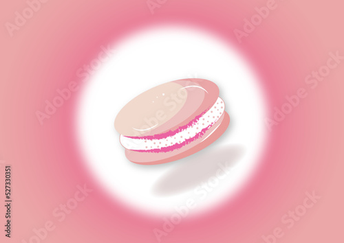 pink and white macaroon