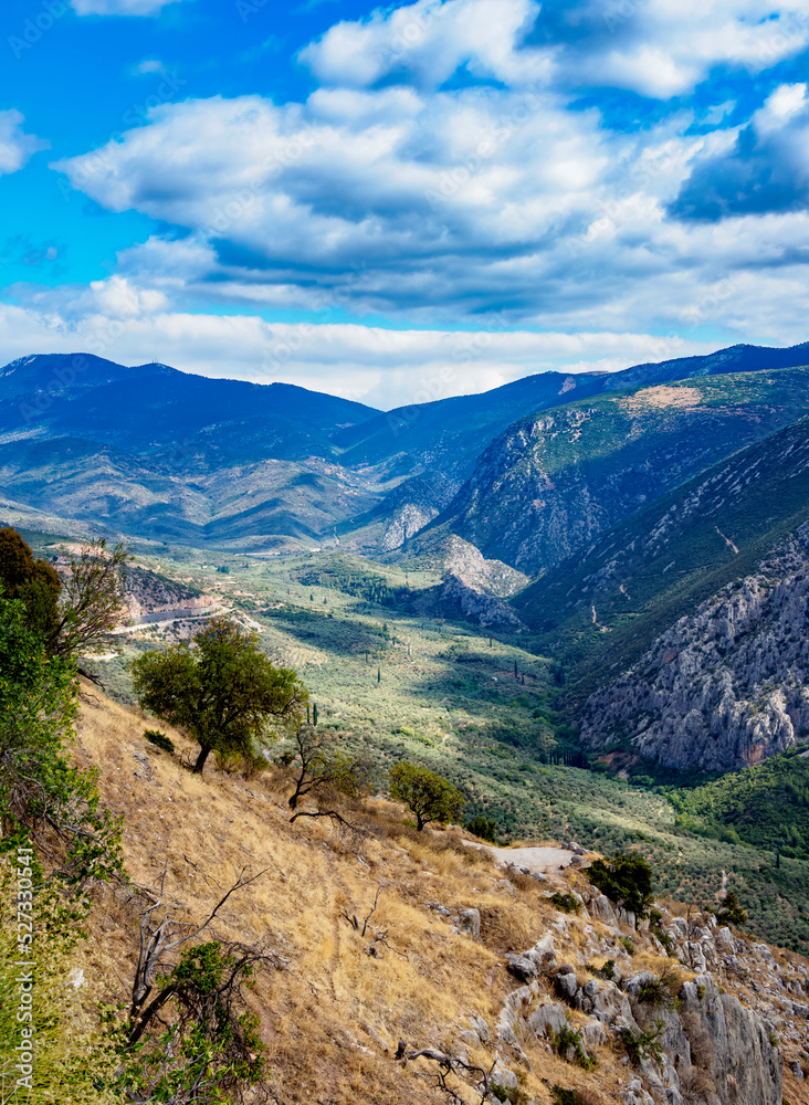 Landscape of the Pleistos River Valley, Delphi, Phocis, Greece Landscape of the Pleistos River Valley, Delphi, Phocis, Greece