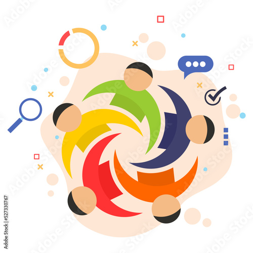 Unionized Employee Concept, hrm symbol, labor union vector color icon design, common interest group sign, business character stock illustration,b