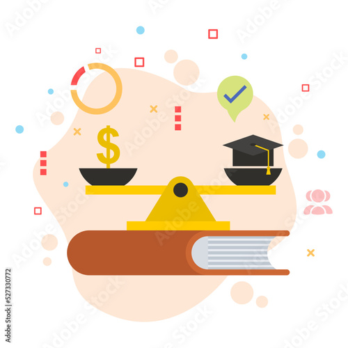 Employment law and working conditions vector color icon design, Labor Laws Concept, hrm symbol, hr sign, Value of education stock illustration
