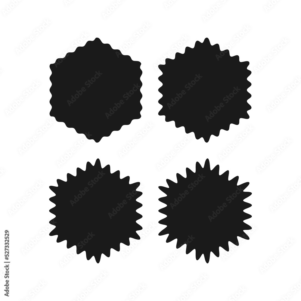 Wavy Edge Hexagon Shapes Icon Set Wavy Edge Hexagon Shapes Icon Set