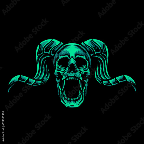 Billede på lærred Skull demons dark art illustration