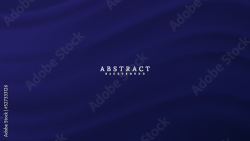 Navy blue background abstract cloth or liquid wave illustration of wavy folds of silk texture material. Vector background