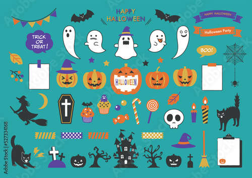 ハロウィンのイラスト素材のセット