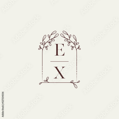 EX old window shape wedding initial logo