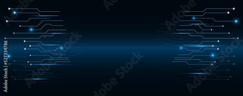 Abstract of blue circuit electronic or electrical line connection engineering technology concept  vector background