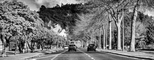 Driving along Fenton Street on a beautiful sunny day photo