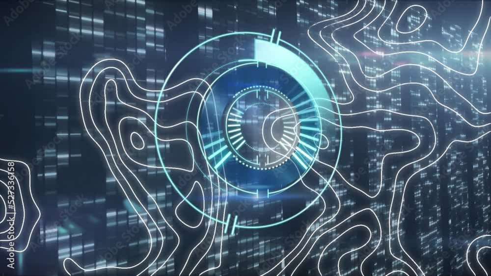 Animation of shapes and data processing digital tunnel Animation of shapes and data processing digital tunnel
