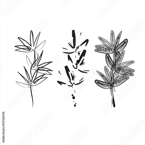 Free hand illustration of grass drawing as a design element