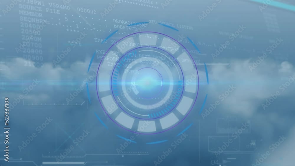 Animation of connections and data processing over hands of and binary coding Animation of connections and data processing over hands of and binary coding