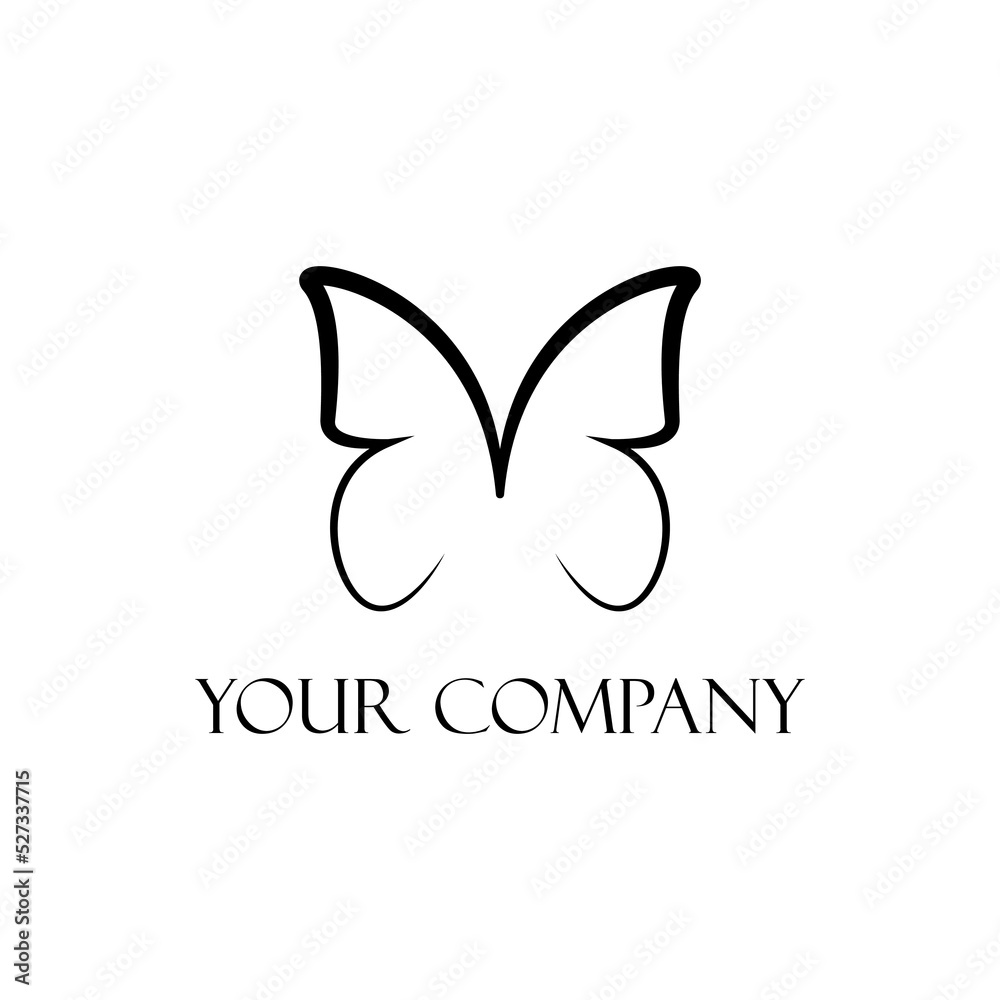 Butterfly simple logo template design for company, brand, logo, emblem, and more