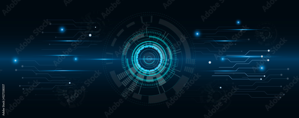 Abstract of blue circuit electronic or electrical line connection engineering technology concept, vector background Abstract of blue circuit electronic or electrical line connection engineering technology concept, vector background