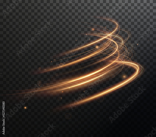 Light gold Twirl. Curve light effect of gold line. Luminous gold circle. Light gold pedistal, podium, platform, table. Vector PNG. Vector illustration 