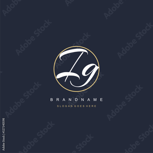 Initial letter IG logo monogram feminine style with circle line design ideas