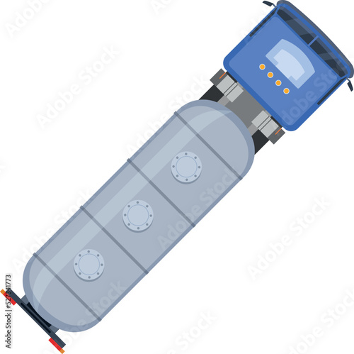 Tank trailer top view. Cargo transport icon
