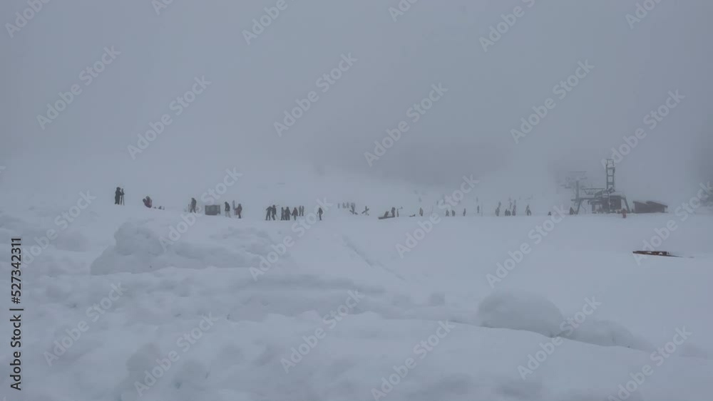 Silhouette of People at the Ski Station of Cerro Chapelco, San Martin de los Andes, Patagonia, Neuquen Province, Argentina. 4K Resolution. Silhouette of People at the Ski Station of Cerro Chapelco, San Martin de los Andes, Patagonia, Neuquen Province, Argentina. 4K Resolution.