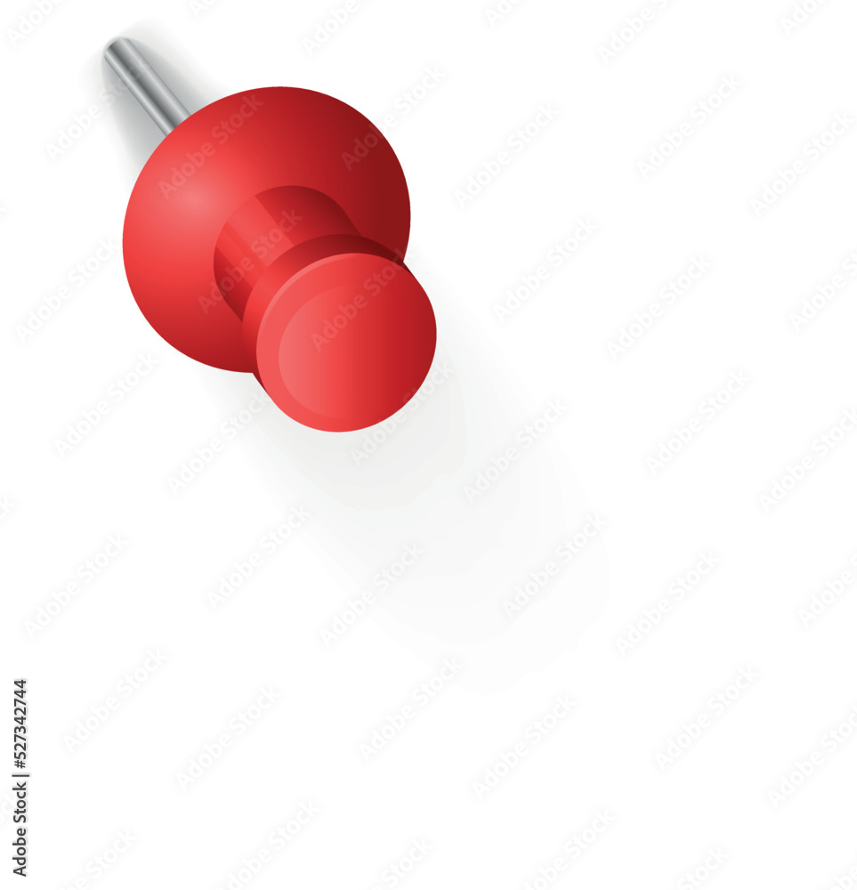 Red thumb tack. Realistic push pin mockup Red thumb tack. Realistic push pin mockup