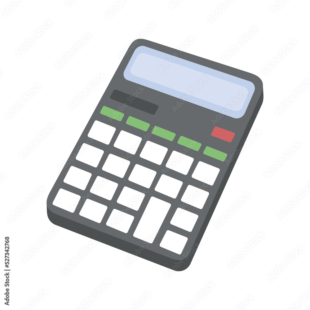 Calculator illustration. School supply flat design. Office element - stationery and school supply. Back to school. Calculator icon for mathematical calculations, electronic device. Calculator illustration. School supply flat design. Office element - stationery and school supply. Back to school. Calculator icon for mathematical calculations, electronic device.