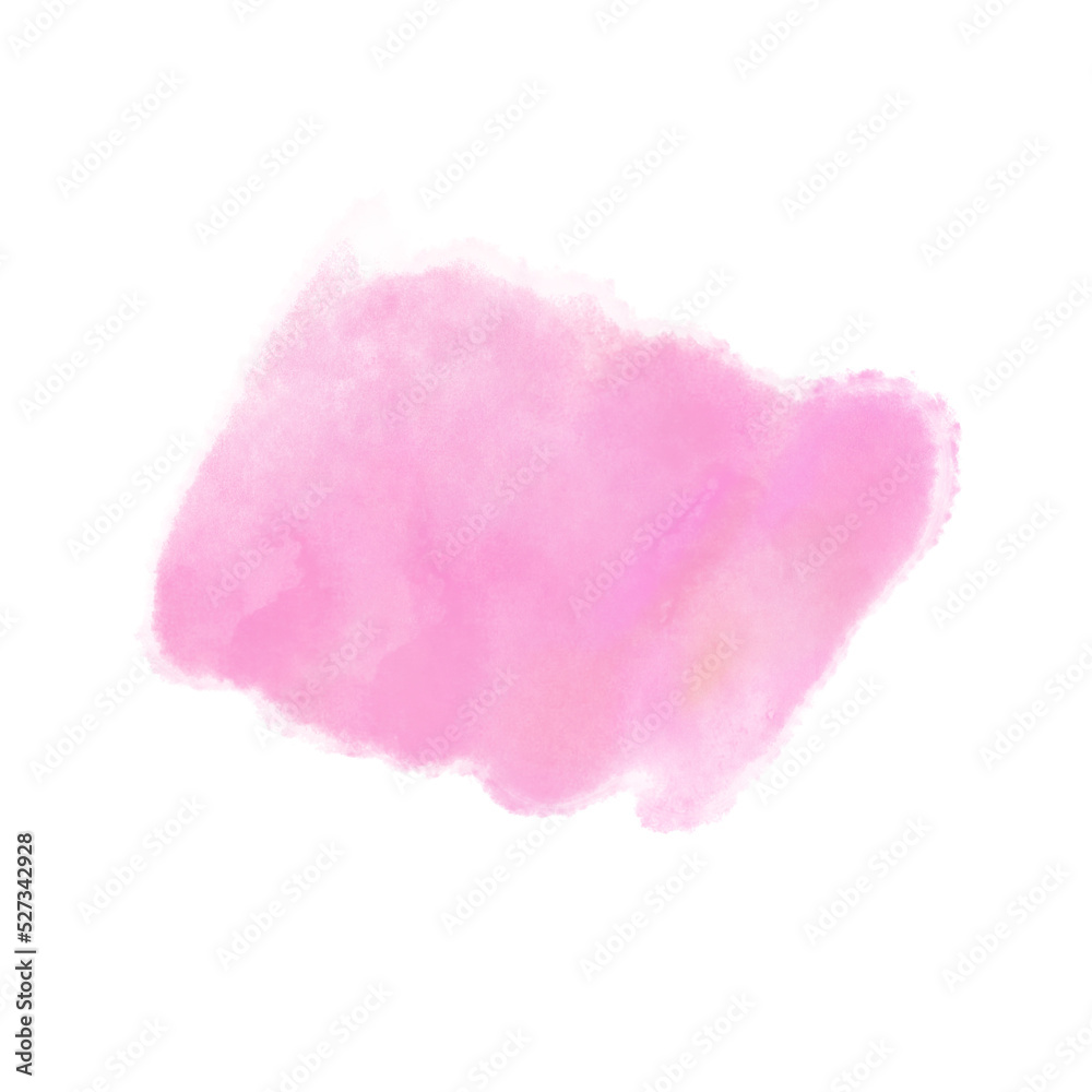 Pink color hand drawn watercolor liquid stain for decorate.