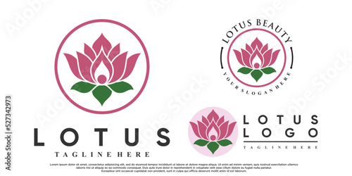 Set of lotus flower logo design with creative style Premium Vector © zalfa_std98