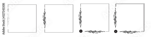 Design frame with freehand grass drawing elements