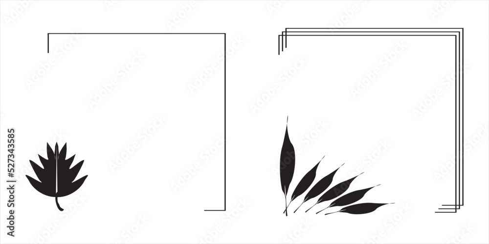 Design frame with freehand grass drawing elements