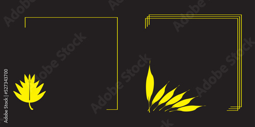 Design frame with freehand grass drawing elements