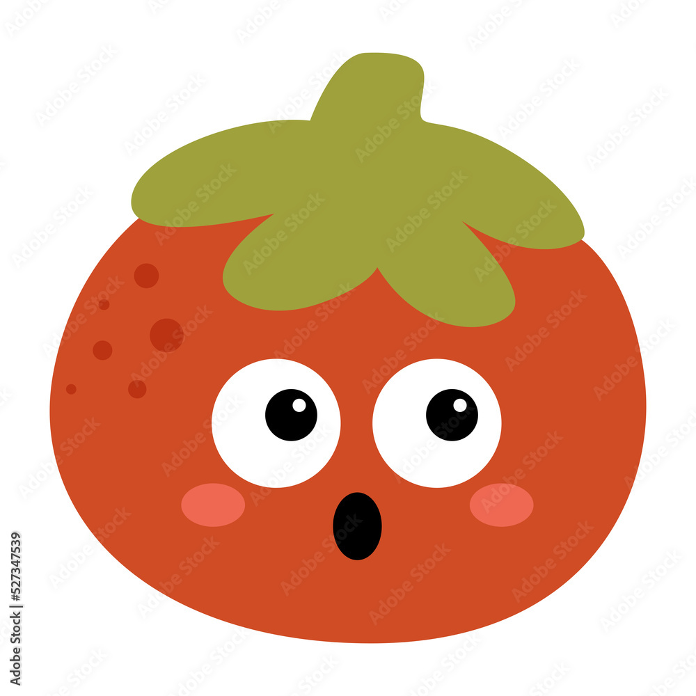 Obraz premium Kawaii smiling tomato cartoon icon.