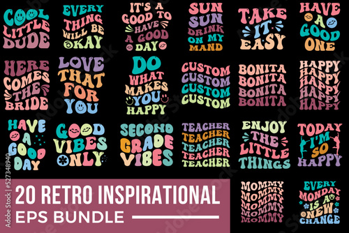Retro Wavy SVG T-Shirt Design bundle