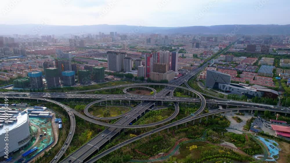 Aerial photography of Xing'an South Road Overpass in Hohhot, Inner Mongolia, China Aerial photography of Xing'an South Road Overpass in Hohhot, Inner Mongolia, China