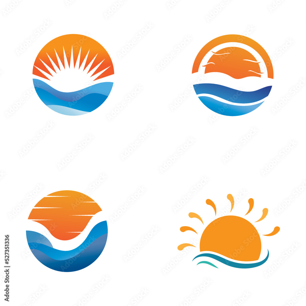 sun and waves illustration design vector template sun and waves illustration design vector template