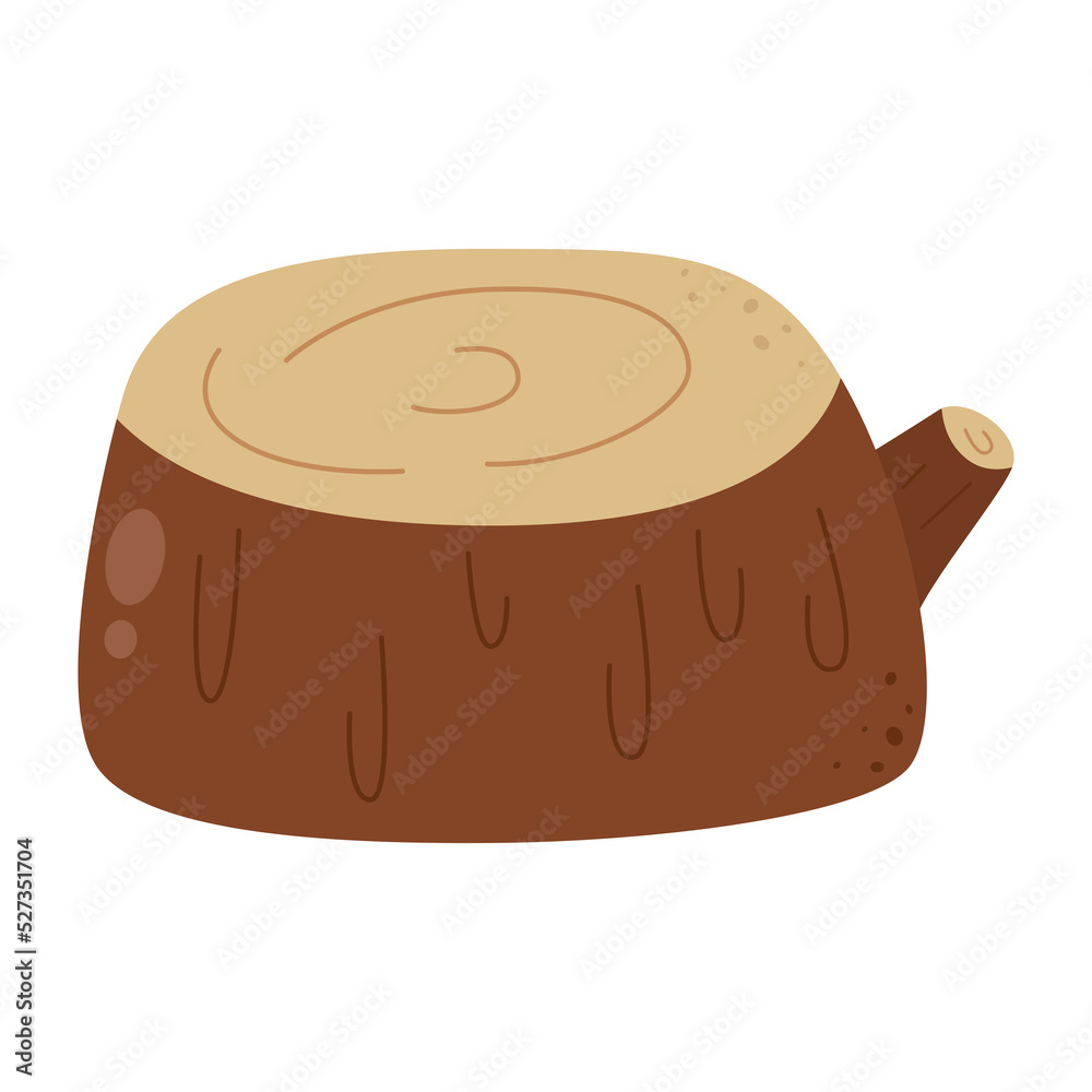 Brown big tree stump with roots tree stump icon. Brown big tree stump with roots tree stump icon.