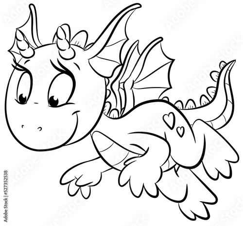 Niedlicher fliegender Drache - Vektor Illustration