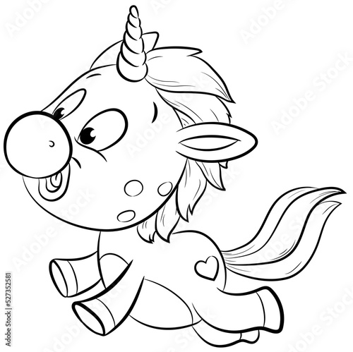 Niedliches rennendes Einhorn - Vektor Illustration